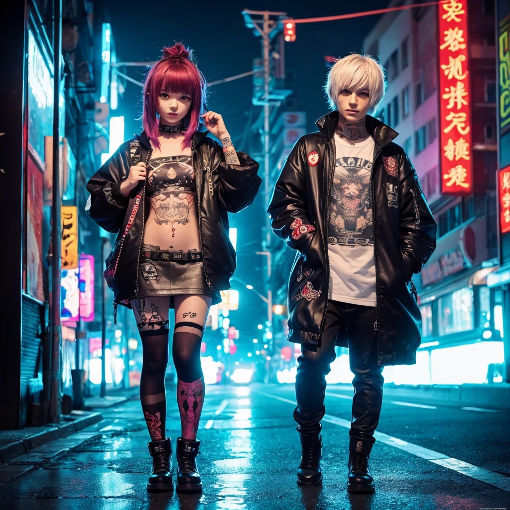 Cute,monster,cyber punk,psychedelic,psycho,anime,full body,gang,tattoo,drug,crack,cute,