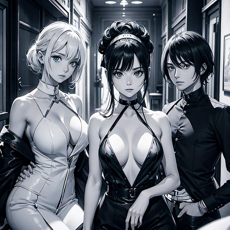 Manga l'empire des cinq noir et blanc personnage multiple