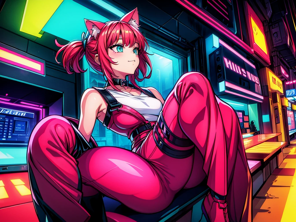 80's Neon Streets and Cat Ear Girls