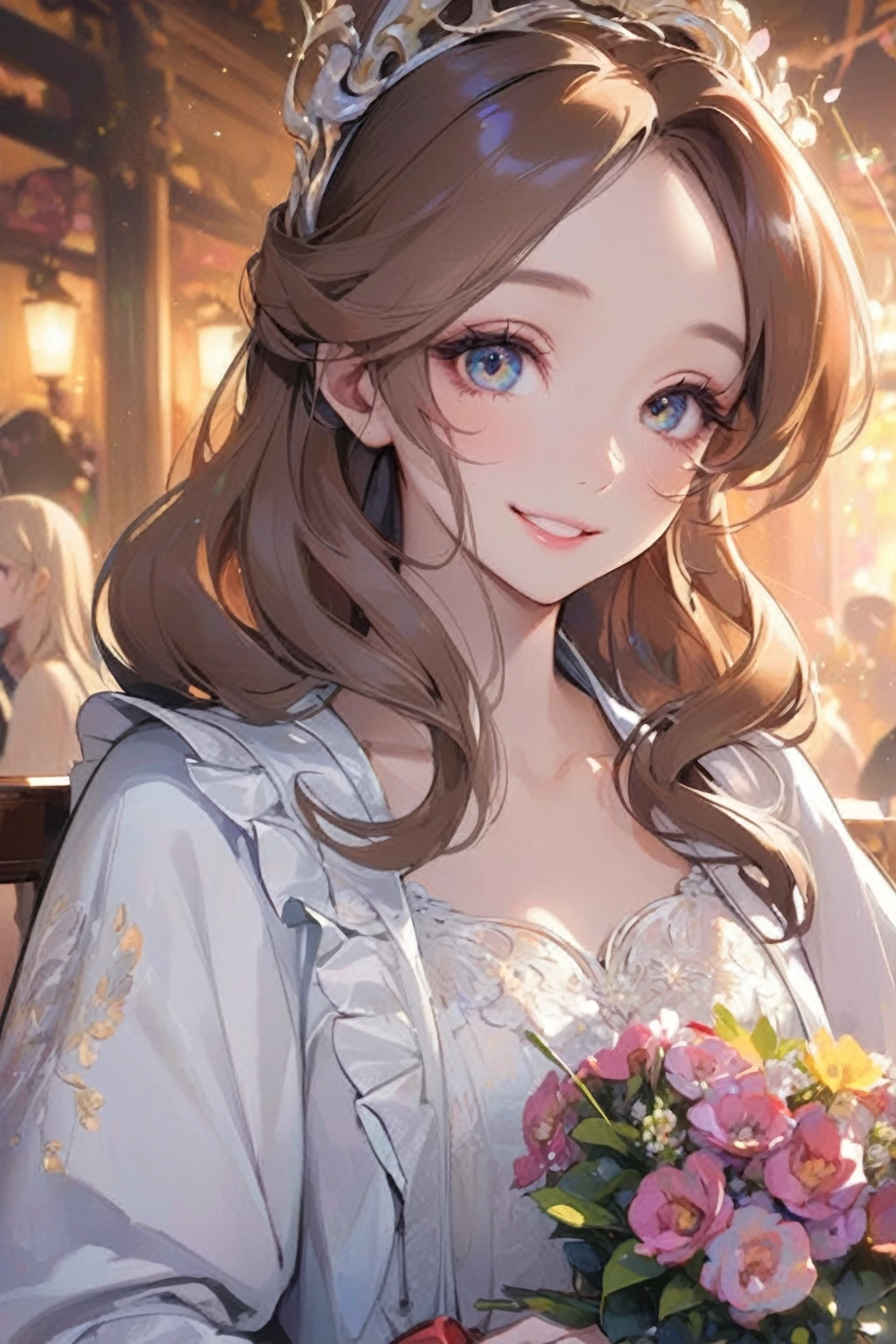 Skin details, Beautiful facial features, Exquisite makeup, Exquisite eyes, Eye detail,smile,kindness