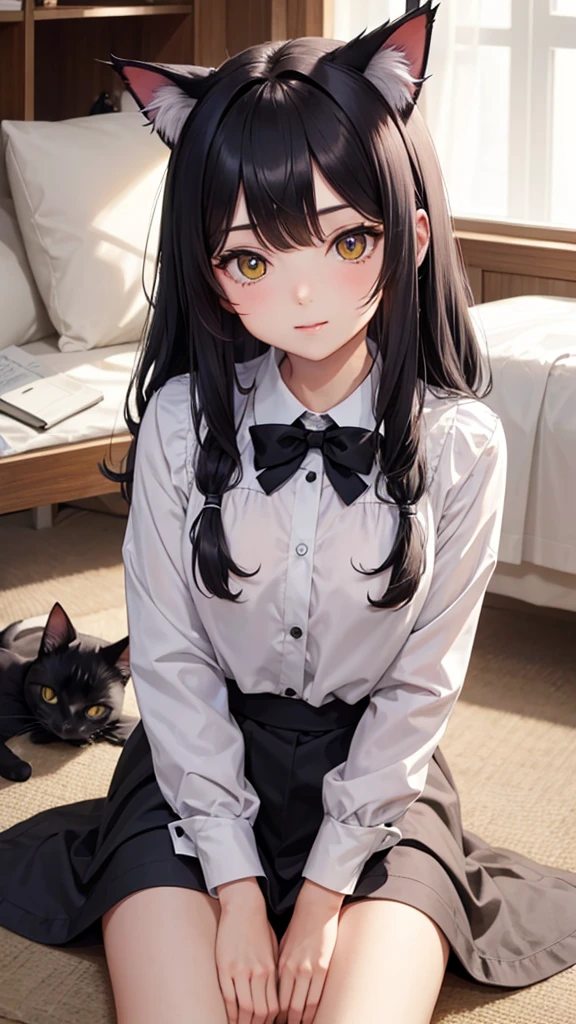 Three-haired cat Personification cat's eyes Cat ears One person Cat's Tail Hands are cats Three-haired catの3色