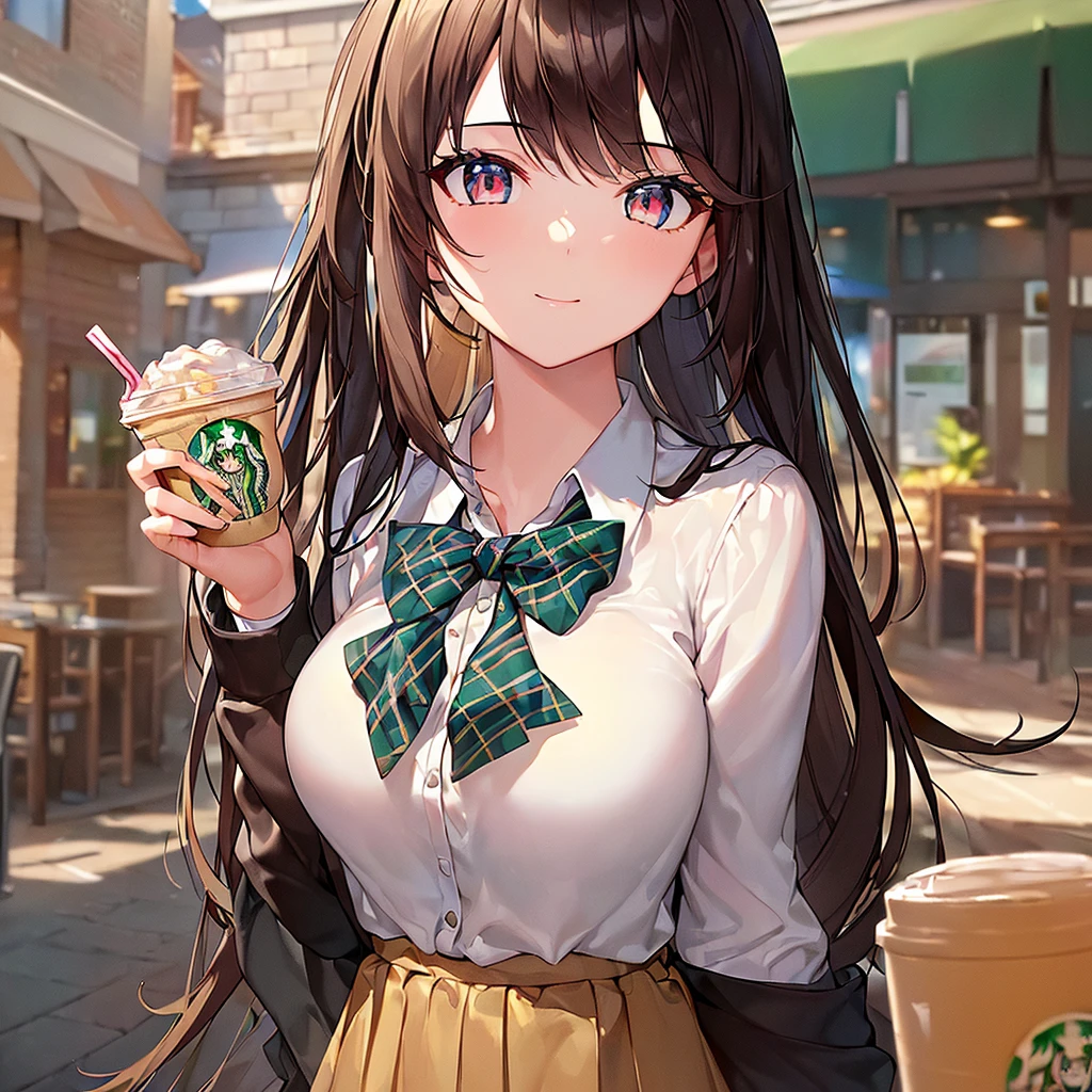 (((embarrassed,blush:1.3), ,(steam:0.8),(Wet:0.8),(Sweat:0.8),(trembling:1.3) ,(Parted lips:1.3),(half-open eyes:1.4),(Feeling weak:1.5)))、(Beautiful nipple、Looking at the camera、Feeling Inserted、small tits、Stick out the tongue、spasming、Gentle smile,wince,:1.3),awaiting tongue,(Starbucks Coffee Uniform、full bodyesbian、bending forward、Working at Starbucks Coffee:1.5)、Pretty Girl VN02, 1girl in, Solo, masutepiece, 1girl in, best qualtiy, Ultra Detail, (shiny), Small, (milky skin:1.2),blush, In lace stockings, bow ribbon, yellow_Eyes, A dark-haired、 NSFW,(((Beautiful and small breasts)))、Japan's cutest 18-year-old beautiful girl