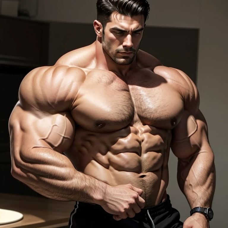a very handsome, massively muscular man with massively large muscles