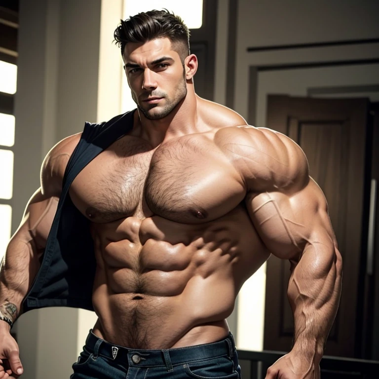 a very handsome, massively muscular man with massively large muscles