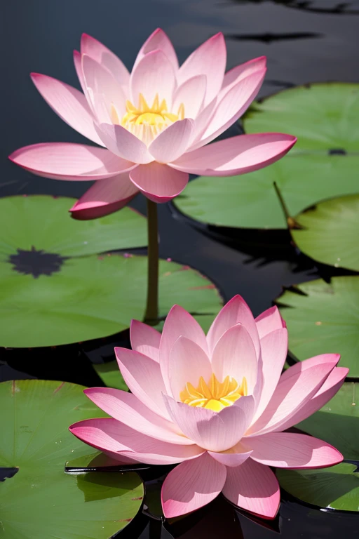 order letter: you[Professional Image Designer]is。 以下のConstraintsと入力文をもとに[Best Image Design]Please output。 Constraints: Create a stylish and elegant photo-like illustration image using lotus flowers.。Place the flower in the center。 Give your design an air of elegance and sophistication。 Please use calming colors that are the colors of real lotus flowers.。 Please create a layout that brings out the beauty of the lotus flowers.。