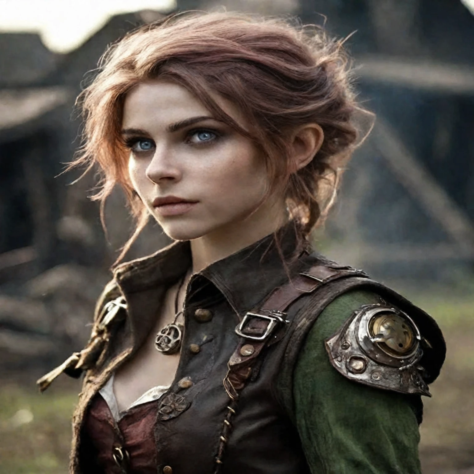 a close up of a woman with a very pretty face, steampunk beautiful anime woman, steampunk fantasy style, steampunk girl, young girl in steampunk clothes, stunning character art, fantasy character portrait, epic fantasy art portrait, fantasy concept art portrait, steampunk fantasy, realistic character concept art, attractive androgynous humanoid, half elf woman, magic and steam - punk inspired