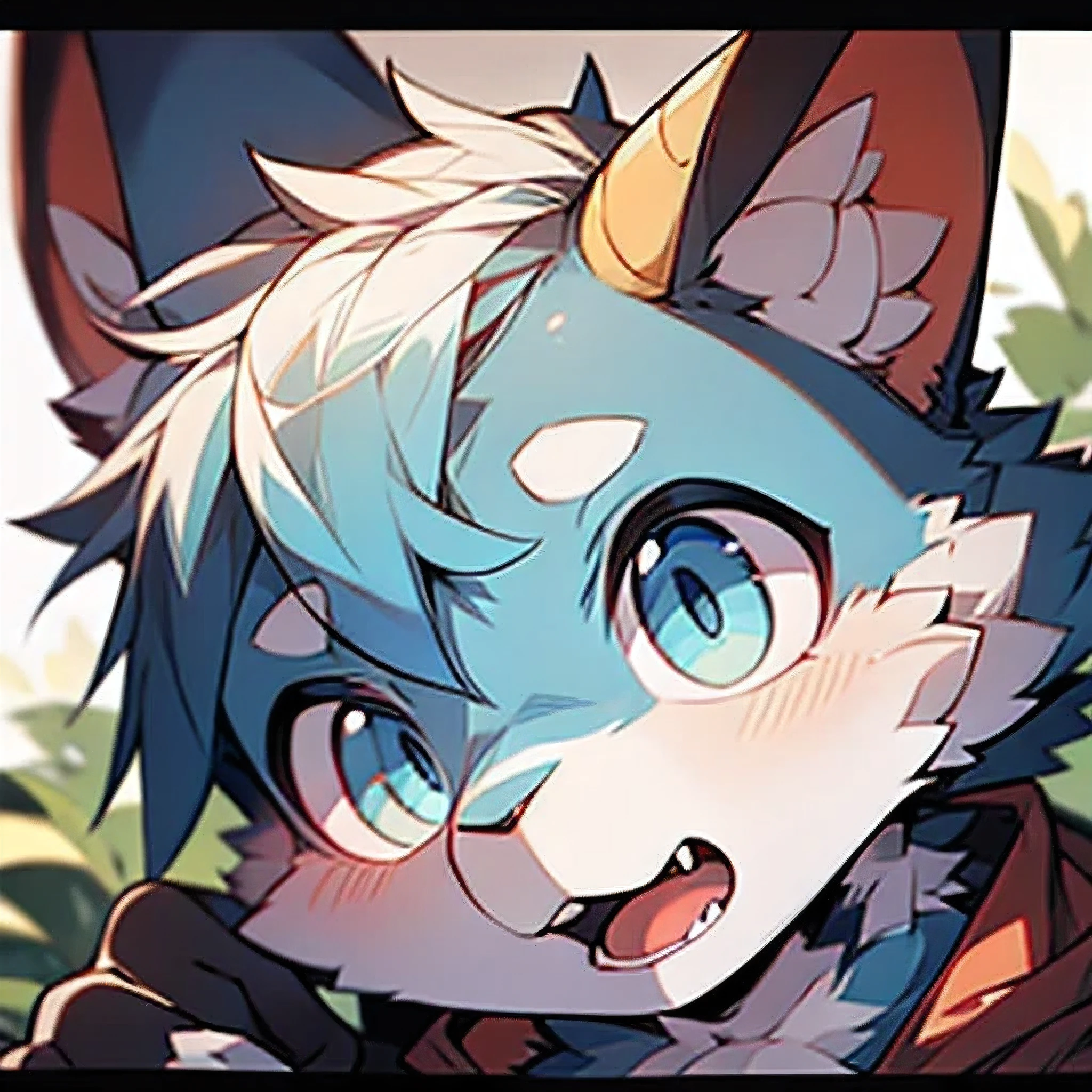 avatar,((short hair,a hairy blue girl goat with wearing a brown sailor dress)), Close-up of face,Surprised and shy expressions, Looking at the camera, Detailed eyes,((full body hairy)), (best quality,4K,8K,high resolution,masterpiece:1.2),Extremely detailed,(Practical,photoPractical,photo-Practical:1.37), professional, Bright colors,hairy