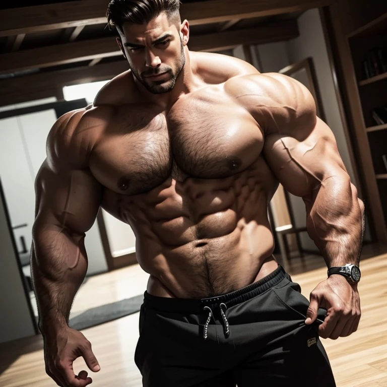 a very handsome man, massively muscular, with massively large muscles, with massively large, muscular and defined body