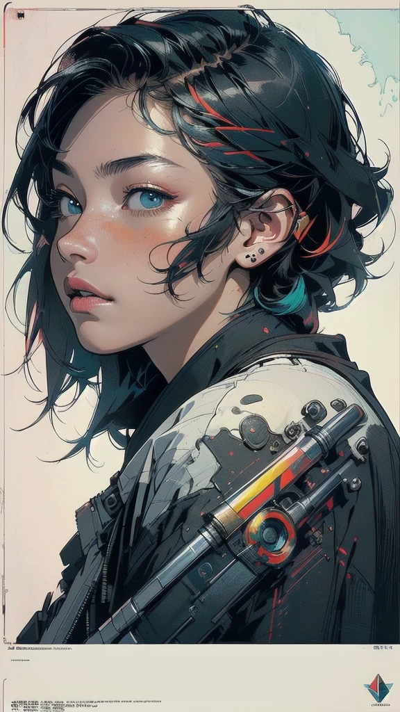 (((masterpiece, highest quality))),(((solo:1.2))),(((1girl:1.2))),32k wallpaper, very detailed, poster, vintage science fiction,(((((geometric cinematic movie poster))))), ((bauhaus)),(shape),(((abstract))),(mid century modern),(((((portfolio))))),(((((Close-up))))),(((((bust up))))),((((more various angle)))),((((highlight)))),((((heterochromia)))),(((complete. detailed face))),((((Extremely talented)))),(((((most complecated futristic machine))))),(Colorful color scheme),(((detailed unlimited complete equipment : japanese sword like a rail gun))),(((((Absolutely simple background))))),(((Texture for people : grunge))),(((Cheek resting on hand))),((Rest on your chin))),(((((monster)))))