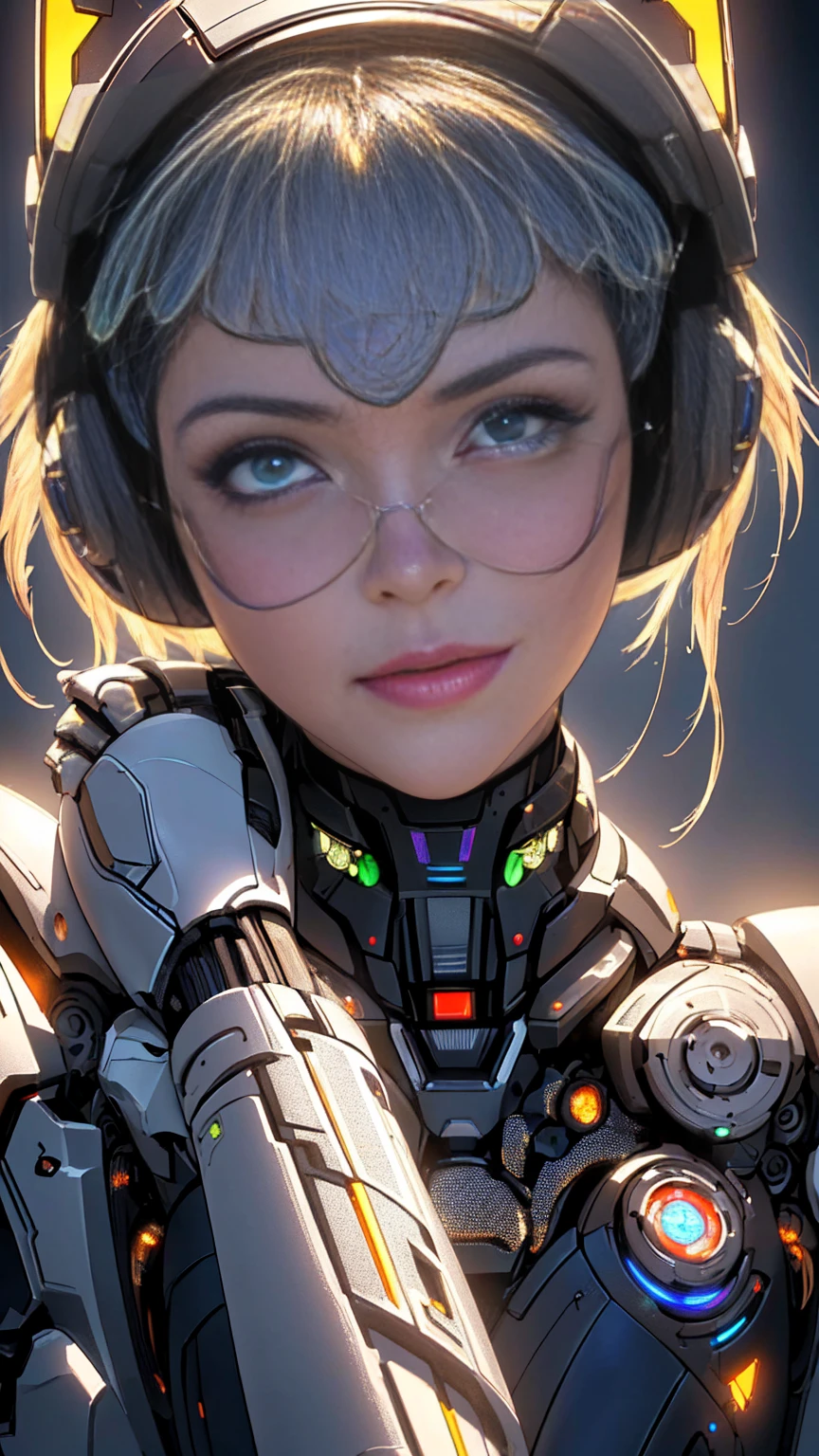 (best quality,4k,8k,highres,masterpiece:1.2),ultra-detailed,(realistic,photorealistic,photo-realistic:1.37),robotic doll,futuristic technology,detailed intricacies,metallic texture,smooth surface,complex gears,interwoven wires,twinkling lights,deep gaze,elegant pose,portraits,vivid colors,studio lighting