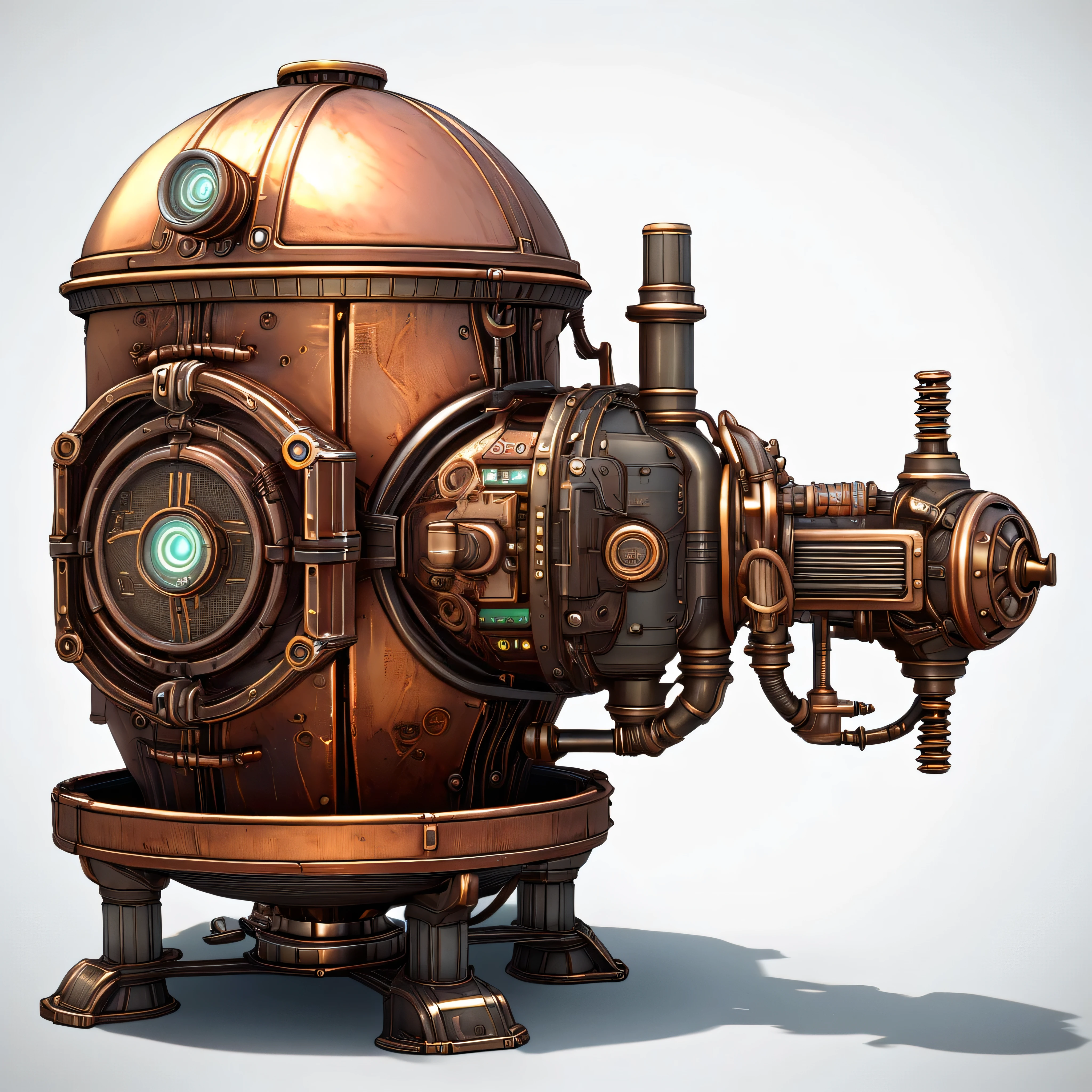 Game asset, copper forge, steampunk, retro futurist, final fantasy, heat