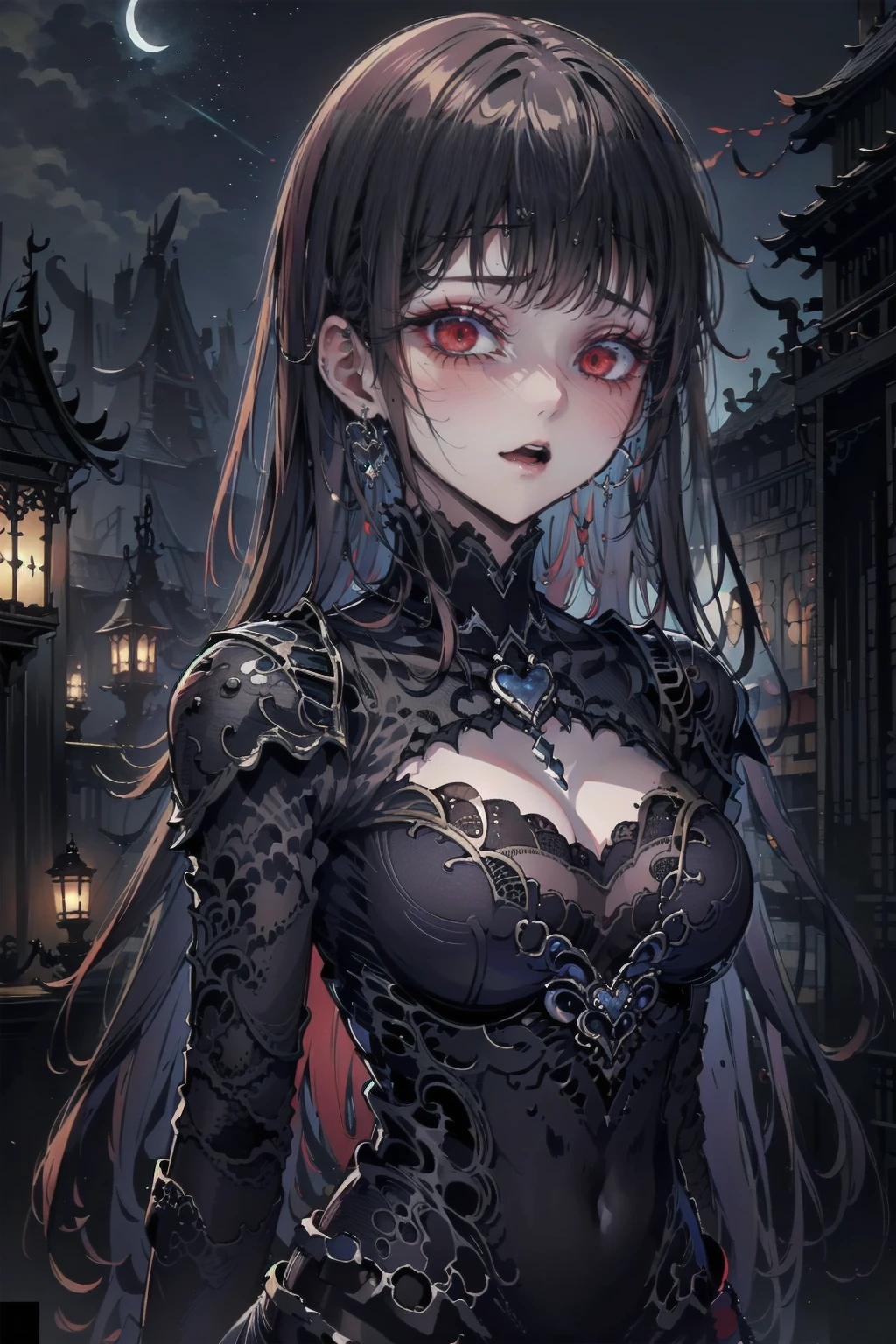 anime woman, highly detailed, detailed, 4K, 8k, Cinematic, anime, woman, alone, Empty, extra-detailed, (background:dark, 黒と灰colorの雲が渦巻く嵐の空. Set at night, I can't see the stars or the moon, emphasizing the Empty.), (prospect: Shadowy, Indistinct figure in center, Partially submerged in black water, swirling Empty. Only the top half of the figure is visible, The lower half disappears into the darkness. The person's face is expressionless, Hollow, Hollow Eyes, And a little sign of despair. The person's hand is outstretched, Clawing at the air as if trying to escape.), (detailed: Around the figure, faint, Ghostly figures of demons and nightmares lurk, Their faces were twisted in sinister smiles.. Shards of broken mirror floating around the figure, Fragmented, 顔とdark周囲の歪んだ画像. Wisps of dark smoke or mist rise from the Empty, Wrap around the figure's arms and legs, reduce.), (color: Deep black dominates, gray, dark blue. 痛みと苦しみを象徴する深紅colorの斑点. The reflection of the mirror shards is a little brighter, Eerie glow, Fragmented現実を浮き彫りにする.), (Lighting: Dim and eerie, with a slight underglow coming from the Empty itself. Soft light reflecting off of broken mirror, Creates a sense of reality collapsing.) (anime highly detailed 4K)