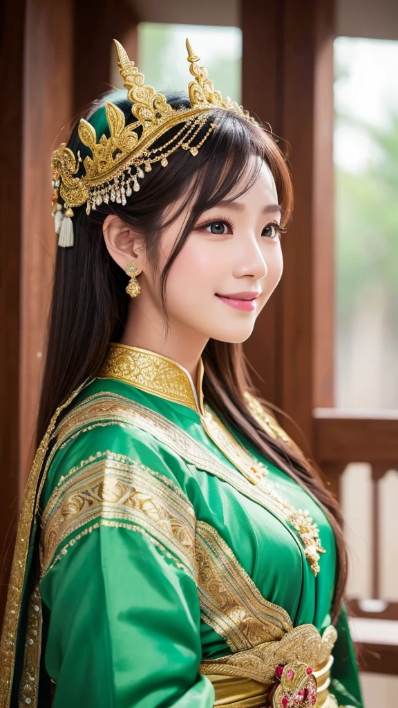 Thai beauty 1.	「Exotic」
	2.	「smile」
	3.	「Gorgeous」
	4.	「Traditional Decorations」
	5.	「Colorful」
	6.	「Natural Beauty」
	7.	「grace」
	8.	「attractive」
	9.	「Subtle details」
	10.	「Harmonious」
	11.	「cultural」
	12.	「Deep eyes」
	13.	「History reference」
	14.	「peacefulness」
	15.	「Noble atmosphere」
8k high quality 1 beautiful woman