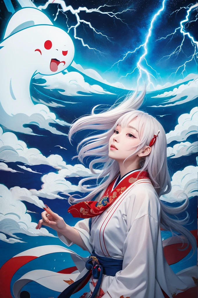 Ukiyo-e,ghost,thunder,thunder神