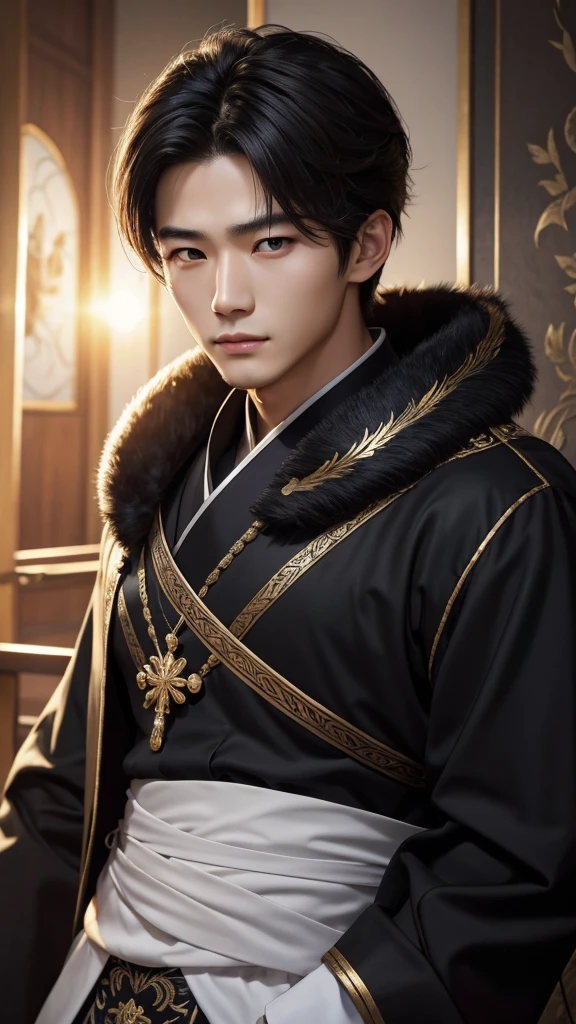 best qualtiy, tmasterpiece, 超A high resolution, (hentail realism: 1.4), OriginalPhoto, wall-paper, headshot photo, skin, simple background, black eyes, detaileds, Automatic fire, 1 male, 26 years old, Beautiful fece, light wind, Sunlight, Duan、1 bedroom、Incredibly handsome man、Mignon、Central Department、Johnny、Face like Ryo Yoshizawa 、Refreshing、eyebrows are not too thick、Orthodox Christianity、cold face、musculature, k pop , Korean, Museum, Hotel, Bolides