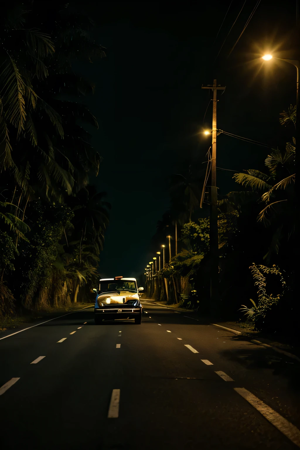 Road night jungle scenes dark horror