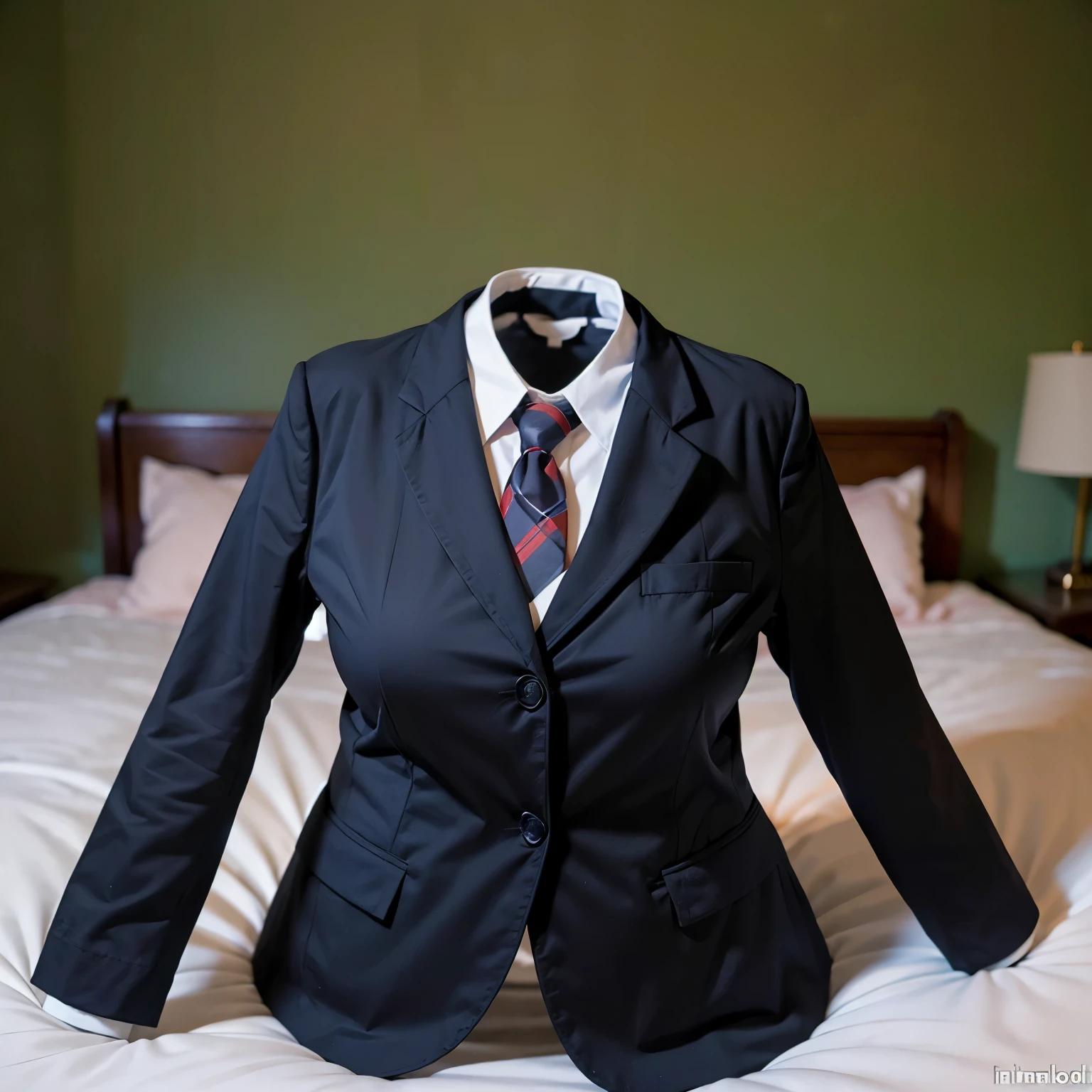  Live Otonokizaka School blazer laid on bed, on bed, fat, cute big breast, (invisible, no human, headless, handless:1.5)