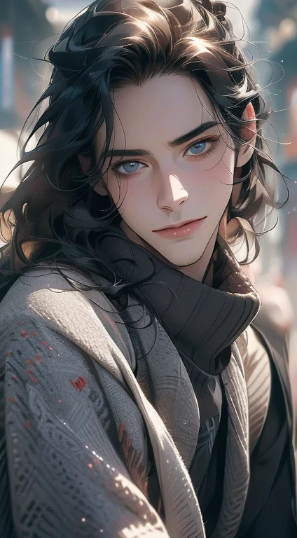 (best quality,4k,8k,highres,masterpiece:1.2),ultra-detailed,(realistic,photorealistic,photo-realistic:1.37),1 man,31 years old,mature man,very handsome,without expression,smile,short grey black hair,blue eyes,penetrating gaze,perfect face without errors,imposing posture,businessman,office background,cinematic lighting,hdr image