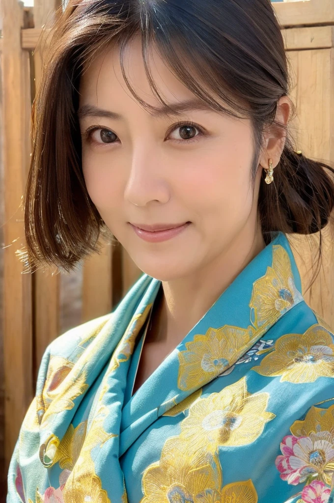 ((Highest quality)), ((masterpiece)), (detailed), Perfect Face,Japanese,landscape,Mature Woman,Face close-up,F Cup
