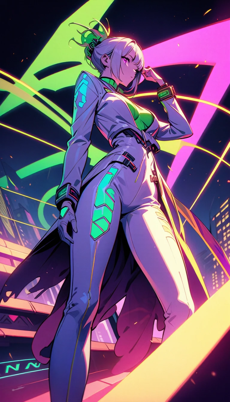 ((best quality)) , ((masterpiece)) , (detailed),Illustration of a Hearthstone card game character, a lizard in a white suit with a red mohawk dancing on a golden dance floor, with yellow lights and green decorations in the background, in the style of a cartoon.neonpunk style , cyberpunk, vaporwave, neon, vibes, vibrant, stunningly beautiful, crisp, detailed, sleek, ultramodern, magenta highlights, dark purple shadows, high contrast, cinematic, ultra detailed, intricate, professional