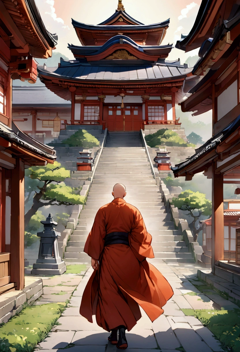 Japanese monk、Small、Round sunglasses、Hero of Justice、One Punch Man、Japanese Temples、strongest