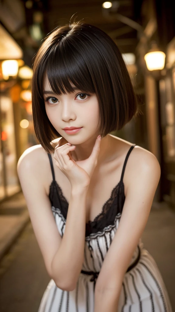(masterpiece:1.2, highest quality), blur the background,Photographed with a camera with a wide-angle single focus lens,1 High school girl, (big breasts), naked, brown hair,bob cut hair,sexy pose,bright eyes,blushing face,Highly detailed face and skin texture, healthy skin,big smile, (tropical terrace),4K resolution