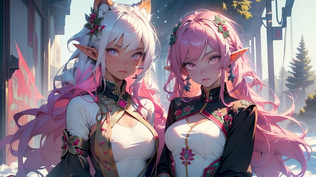 Beautiful elf,(((little ,tiny little body,little))),(((6 years))),((anime elf with extremely Beautiful and beautiful fur fuchsia)), (((elf))), (((elf ears))),
(((flat chest))),((((fur fuchsia:1.35,short fur fuchsia,colored inner hair,ear breathing)))),(((rosa_eyes:1.3))),Intricate eyes,beautiful detailed eyes,symmetrical eyes,large eyes:1.5,(((parts on the face,parts,freckled girl))),(((shiny skin:1.5,shiny skin: 1.5,tanned skin,shiny skin,very shiny skin,shiny body,plastic glitter skin,exaggerated shiny skin,illuminated skin))),(Delicate and detailed fingers,detailed body,(detailed face)),
Beautiful,horny,Erotic,Bold,((NSFW)),
The Great Passage,revealing clothing,show skin,(((Sexy rosa fur coat, rosa fur coat outfit, wearing a rosa fur coat:1.3,rosa winter coat))),((rosa mini-skirt,rosa mini skirt with furry edge,visible thong straps)),((briefs strap)),(white gloves,rosa clothes,half naked,with little rosa clothing,(((furry edge clothing)))),(((Intricate outfit,Intricate clothes,embroidered suit,embellished suit,embroidered clothing,embellished clothing))),
(dynamic pose:1.0),ashamed,(centered,Scale to fit dimensions,rule of thirds),
((snowy pine forest)),winter,scenery:1.25,((Intricate scenery)),((Snowy forest background)),Christmas tree,
(Glossy winter ornaments),High resolution,sharp focus,(ultra detailed,extremely detailed),(photorealistic artwork:1.37),(extremely detailed CG unity 8k wallpaper),(((vibrant colors,vibrant theme))),(Intricate),(masterpiece),(Best Quality),