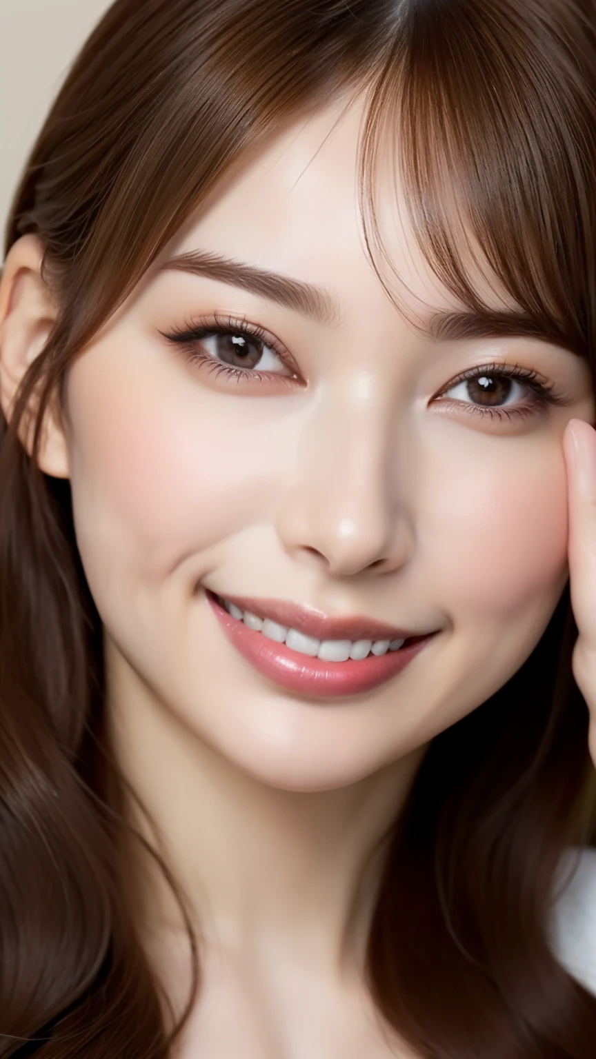 (Cowboy Shot、Highest quality、8k、Award-winning works、Ultra-high resolution)、One beautiful woman、セクシーなShiny Crop Topを着て、Inside the room、Shiny clothes (Shiny Crop Top:1.8、Glossy olive color training gear),(blonde:1.1)、Bright color contacts、Perfect Makeup、Bright and shiny lipstick、(Very heavy makeup:1.2)、(Deep pink around the eyes:1.1)、Beautiful bright eyeshadow、Heavy makeup around the eyes、(Big Breasts:1.2)、very long wavy hair、(Romantic affection:1.1)、彼が私を見た時の最高のsmile、(Many of them emphasize the body line.:1.1)、(Strongly blurred vibrant Harajuku city background:1.1)、(Strongly blurred background:1.1)、Accurate anatomy、Ultra HD Hair、(Ultra-high resolutionの完璧な美しい歯:1.1)、Ultra-high definition beauty face、Ultra HD Hair、Ultra HD Shining Eyes、輝くUltra-high resolutionの美肌、Ultra-high resolutionの艶やかな唇, Very detailed, close your eyes, Nose and mouth,Face Focus, Extreme close up of face、 Symmetrical face,Realistic nostrils、smile