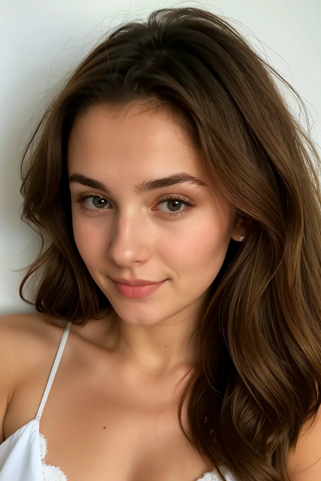 créer moi une fille francaise, peau bronzée cheveux brun 
en robe verte belle
sans lunettes  la meme mais dans une position differente en marchant avec des claquettes au pied marchand dans une allée 

