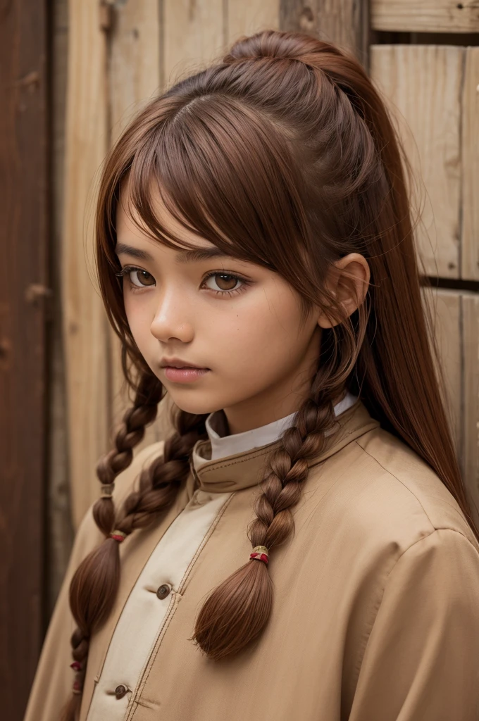 Young gunman, chestnut hair, indian, oldwest