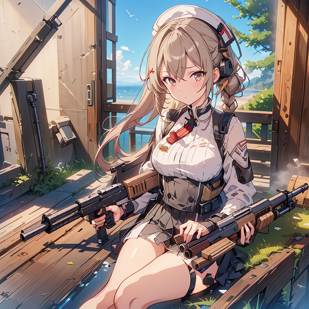 Anime girl with gun and hat, M4 Sopmod II Girls Frontline, From Girls Frontline, Girls Frontline Style, The finer details. Girl Front, Scenes of《Azur Lane》Video game, Azur Lane style, Girls Frontline CG, Anime Machine Gun Shooting, April Rendering, Girl Front, Mechanized Soldier Girl, Casciat Krentz, Girls Frontline Universe