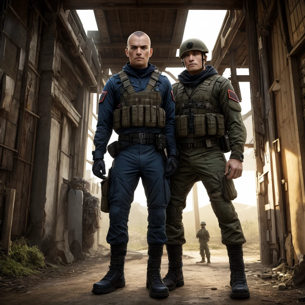 Soldier、evil、front、full body,Enemy Characters、1 person、Standing with your legs apart
