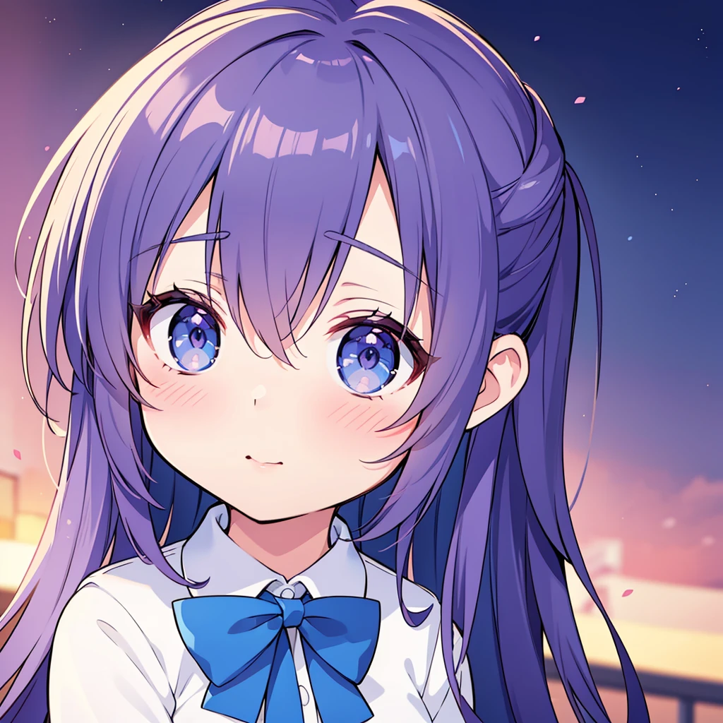 anime girl with blue eyes and a bow tie in a , beautiful anime high school girl, anime visual of a cute girl, kawaii realistic portrait, cute anime girl, smooth anime cg art, anime style 4 k, clean detailed anime art, anime moe artstyle, digital anime illustration, pretty anime girl, visual novel cg, beautiful anime girl, young anime girl