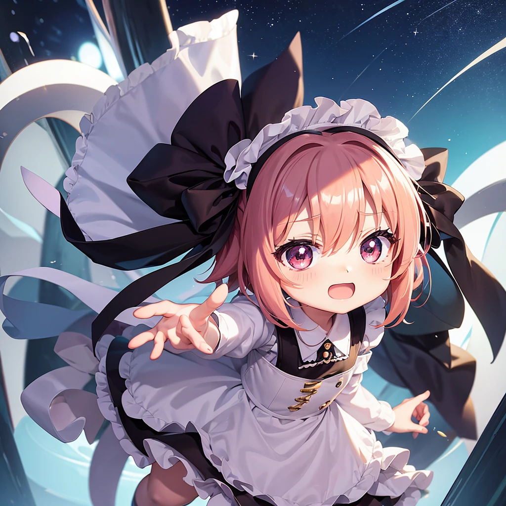 (Chibi:1.3), Chibi Character, Deformed, Cute s, Happy, Shy, Maid Clothes Anime, Manga, Illustration, Fantasy