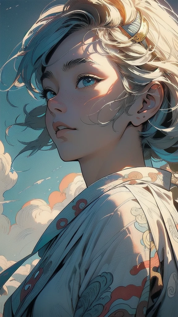 (((masterpiece, highest quality))),,(((solo:1.2))),(((1girl:1.2))),32k wallpaper, very detailed, poster, vintage science fiction,(((((portfolio))))),(((((Close-up))))),(((((bust up))))),((((more various angle)))),((((highlight)))),((((heterochromia)))),(((complete. detailed face))),(((detailed unlimited complete equipment : rail gun))),(((((Absolutely Realistic Clouds background))))),(((Texture for people : halftone))),((Open your mouth wide)),(((((Wind God and Thunder God))))),(((Ukiyo-e)))
