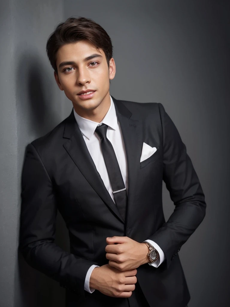 (realistic:1.2),detailed guy with beautiful eyes, vibrant colors, professional portrait, fine oil painting, soft lighting, intricate details, high resolution, studio-quality, realistic skin texture, captivating expression, elegant pose, vivid background, lifelike rendering