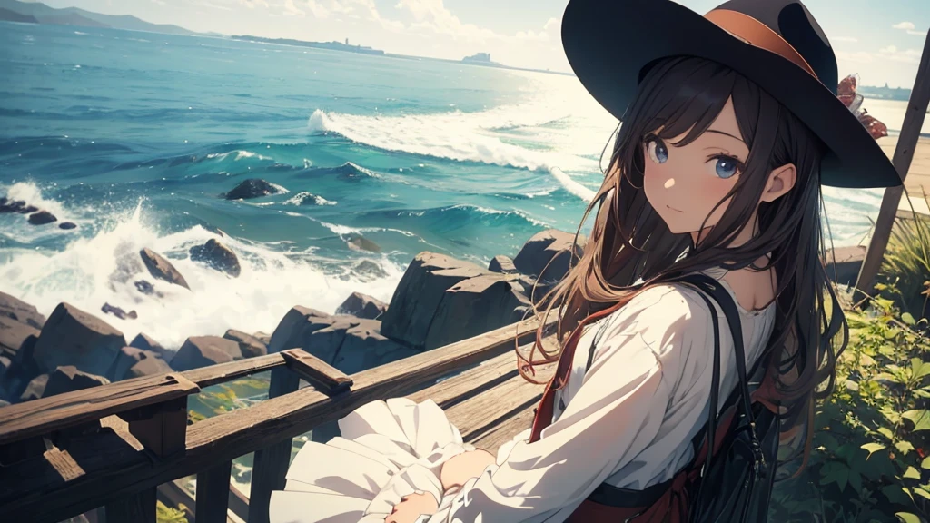 masterpiece, best quality, solo,1girl,looking at viewer,outdoor, cowboy shot,sea,anime style,
anne