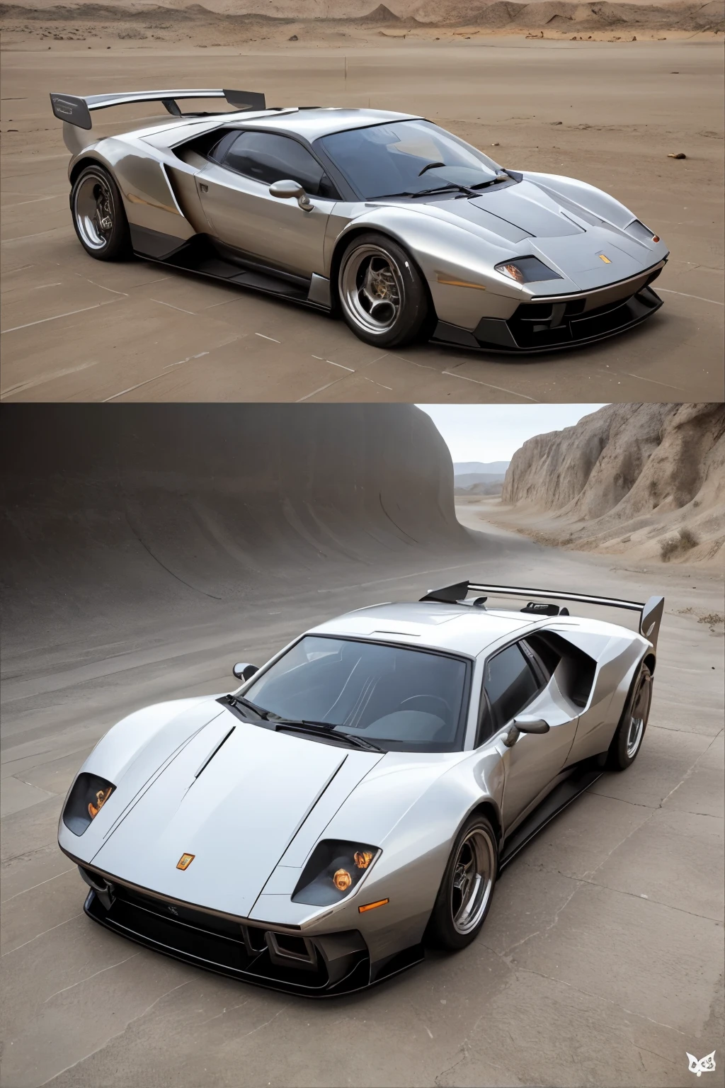 (Realistic:1.5), digital art, fusion, Lamborghini Countach, Ferrari California, automotive design, full vehicle, dynamic pose, glossy finish, high-definition, detailed engine components, sleek lines, futuristic setting, surreal environment, quality: 14K
UHD, hyper-realistic, anatomically correct, Super detailed, surrealism, fusion, Lamborghini Countach and Ferrari California, chrome accents, metallic paint, racing stripes, detailed interiors, leather seats, advanced dashboard, tinted windows, futuristic wheel design, dramatic lighting, neon accents, desert backdrop, trending on