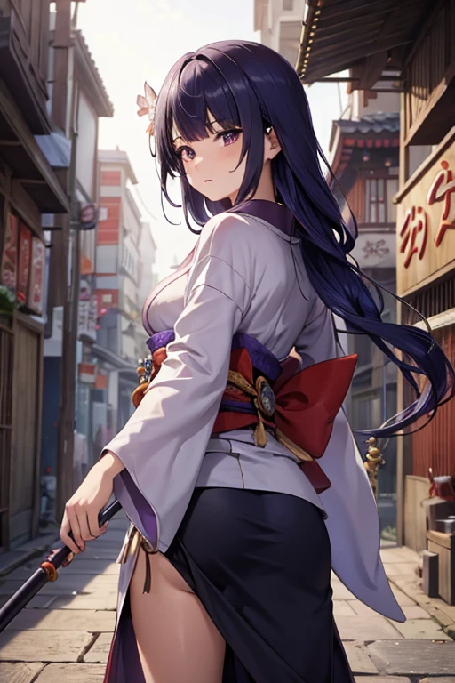 kimono,Ripped garments,Being attacked by a man,Beautiful breastaking an ass mochi,Dark Alley