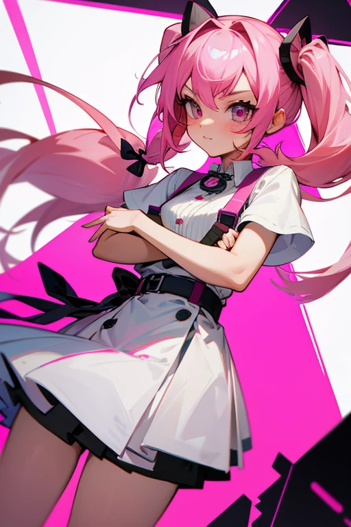 Twin-tailed girl with pink hair