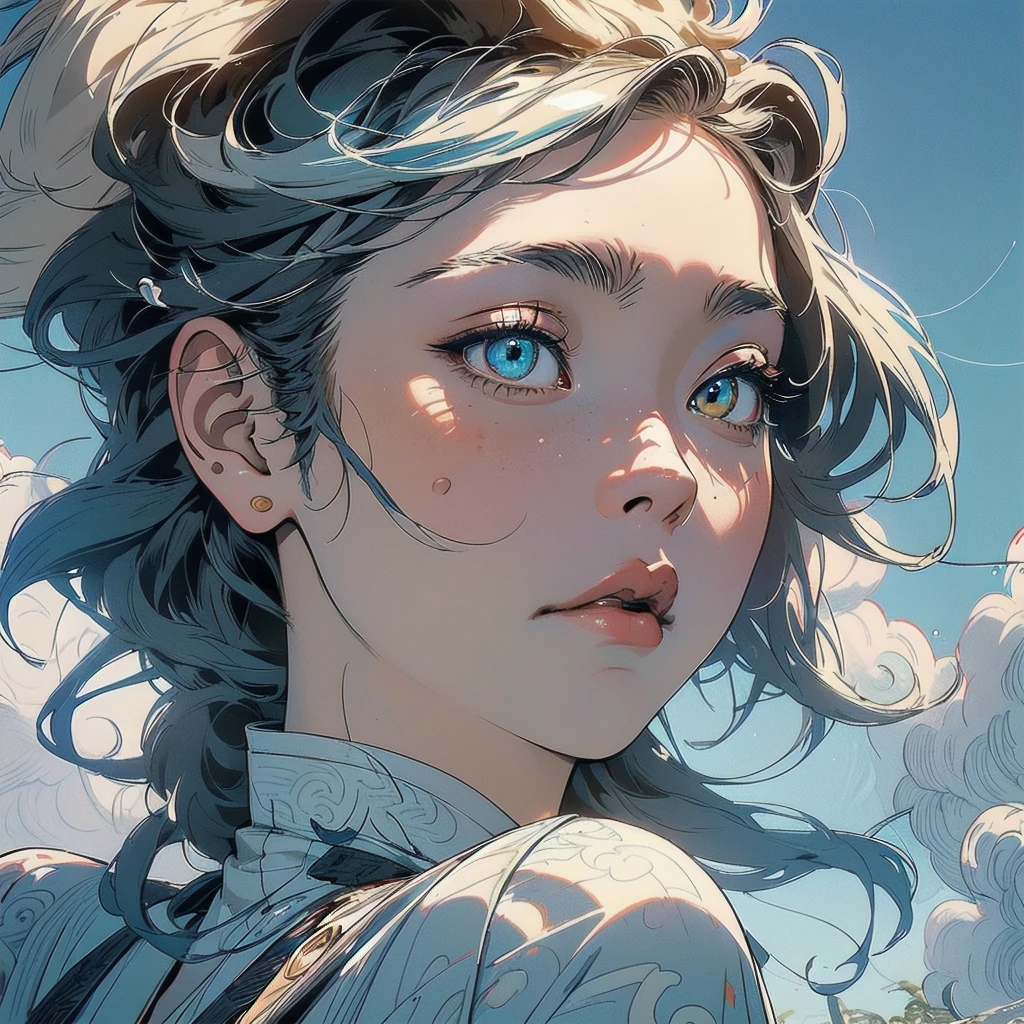 (((masterpiece, highest quality))),,(((solo:1.2))),(((1girl:1.2))),32k wallpaper, very detailed, poster, vintage science fiction,(((((portfolio))))),(((((Close-up))))),(((((bust up))))),((((more various angle)))),((((highlight)))),((((heterochromia)))),(((complete. detailed face))),(((detailed unlimited complete equipment : rail gun))),(((((Absolutely Realistic Clouds background))))),(((Texture for people : halftone))),((Open your mouth wide)),(((((Wind God and Thunder God))))),(((Ukiyo-e)))