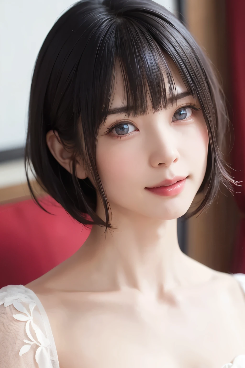 (Tabletop, Highest quality、Very attractive adult beauty、Add strong highlights to the eyes、Please look closely at the camera:1.4、A beautiful woman with adult charm、Ideal body proportions、Perfect Anatomy、Short brunette bob hair、Shiny Hair、Lip gloss),One Girl, solo, 明るい茶色のShiny Hair, Scarf,Realistic, Looking at the audience、Please tilt your head a little, Bright colored crystal light blue eyes, 短いShiny Hair、 chestの中央に穴が開いた白いタートルネックの服,chestの真ん中に丸い穴が開いたセクシーな白いタートルネックのニットセーター、 Lips, Lip gloss,Bans, Upper body、Big eyes、Eyelashes、Face is a little red、Embarrassing)、((Italian road system in winter))、((Short hair with bangs、Big eyes、Give students a very strong highlight、{huge|big|hugeな|Mega} chest:1.4、very bigger chest、Staring at the audience、Very beautiful beauty、Listen carefully、Long neck、Smile a little、Beautiful Teeth、Open your mouth and laugh、Heart-shaped pupils))、28 years old、Very cute supermodel、{gigantic|big|huge|mega} breasts, cleavage