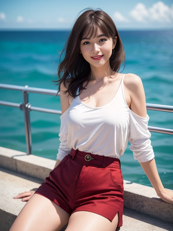 ((Exposing shoulders)), ((Ample breasts)), ((The skirt is short)), ((Sexy Legs)), ((whole body)),practical, Stylish girl,1girl,sexy pose,best quality,masterpiece,illustration,an extremely delicate and beautiful,CG,unity,8k wallpaper,Amazing,finely detail,masterpiece,official art,extremely detailed CG unity 8k wallpaper,incredibly absurdres,huge filesize,ultra-detailed,highres,extremely detailed,beautiful detailed girl,realistic,outdoors,light contrast,(White tee shirt、Shorts,、Red lipstick、Looking from below、smile、(Ocean、Ocean岸で歩いている)、ショートヘアー
Waiting to start