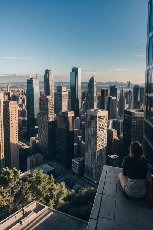 Looking at a skyline of buildings