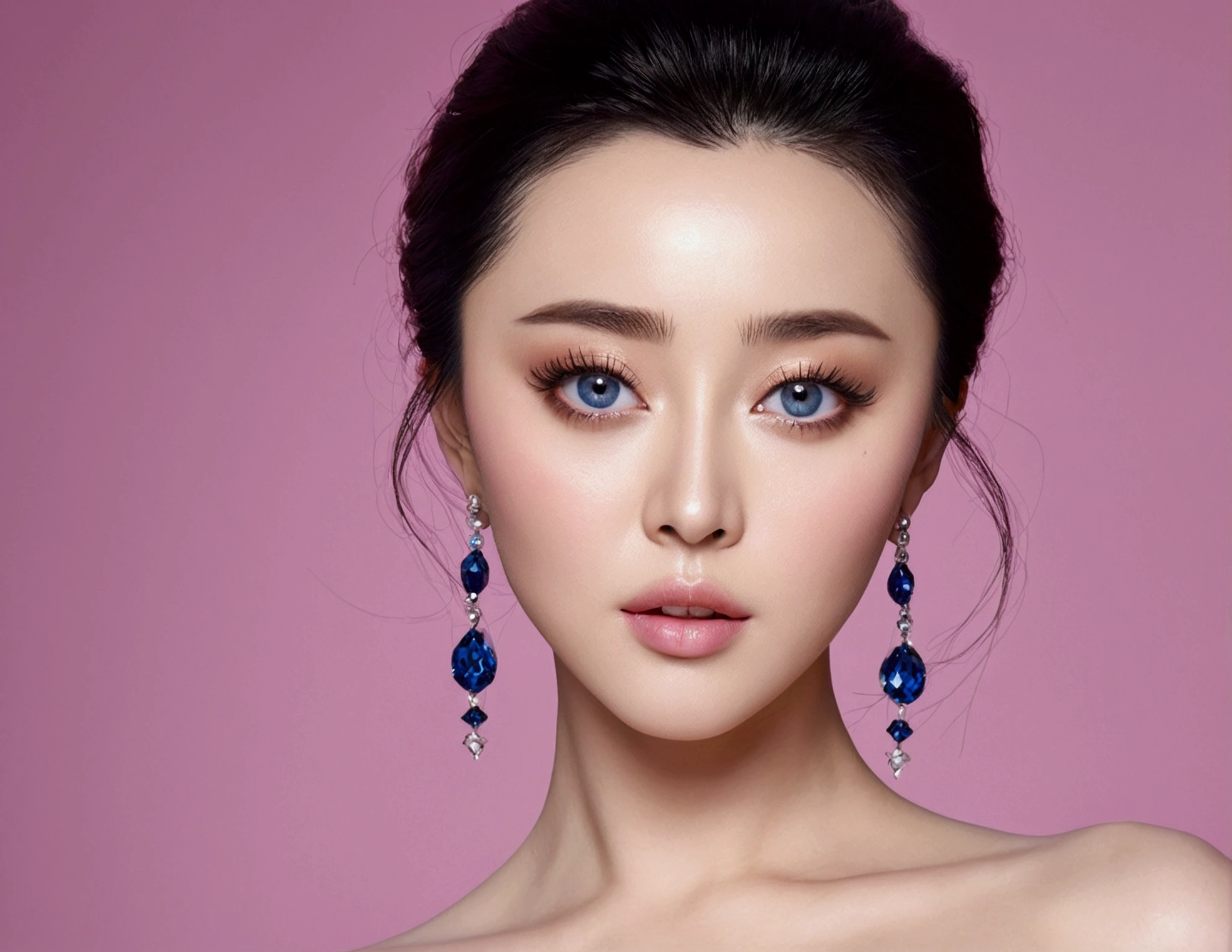 , photo brute de fan bingbing , very detailed, perfect face, sexy face, lolita ,huge cleavage, blue eyes, perfecteyes, gigantic large breasts,, big , huge breasts, gigantic busty , thick , big naked hanging , professional lighting, solid blue background
light makeup eyes, flat solid color background, pink lips,
,hyper breasts,gigantic breasts,large breasts