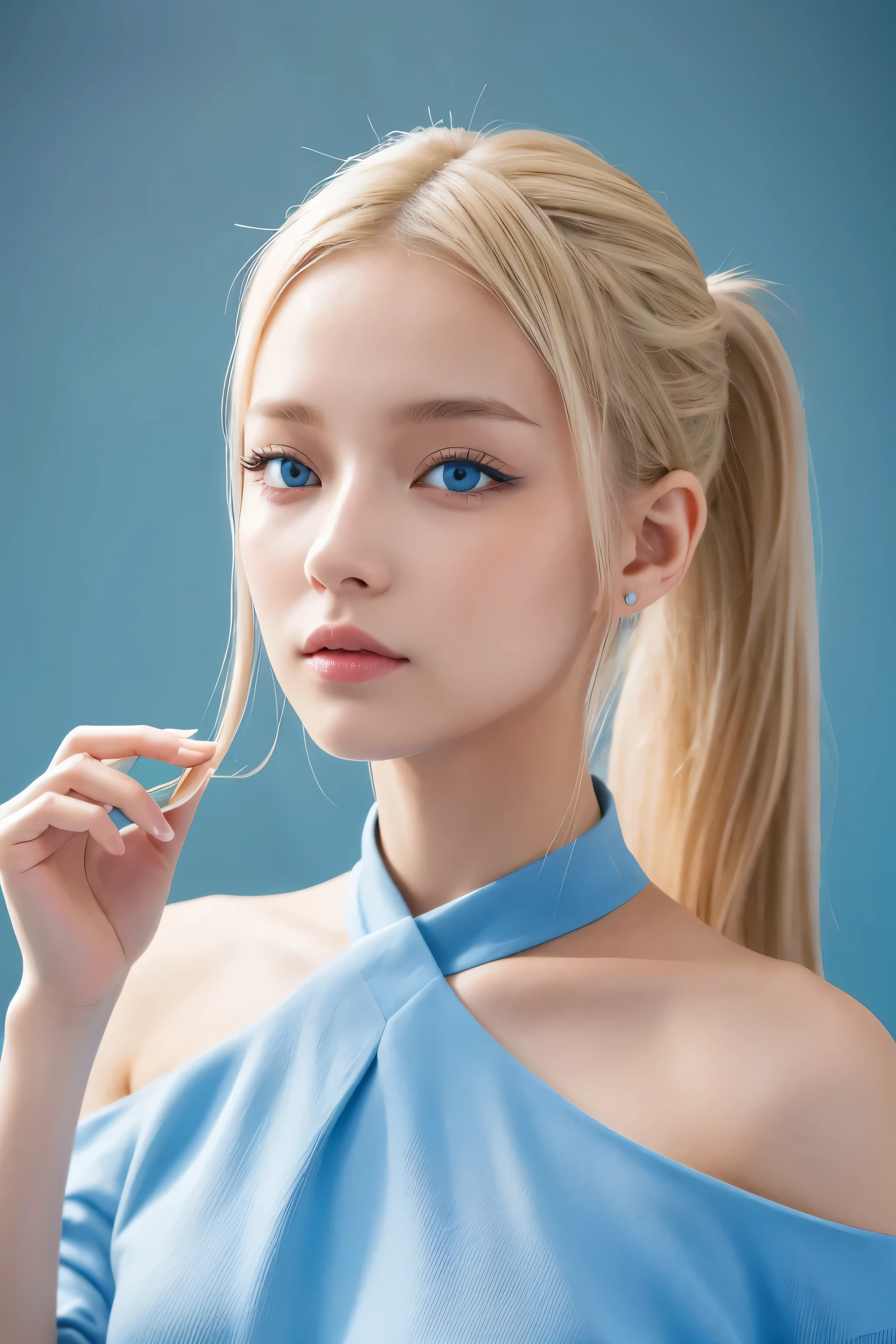 Top quality, 8k, 32k, Masterpiece, photorealistic, realistic full body, (photorealistic:1.5), solo, smile, (dramatic lighting:1.2), professional makeup, (natural medium breasts:1.2), (seductive:1.3), (sexy:1.3) beautiful white face shining, gorgeous face, pink cheeks, beautiful lips, porcelain skin, detail intricate, super detailed, super high, highest detailed, high detailed, delicate, incredible detailed, fine detailed, (cinematic lighting:1.2), top quality, smooth and beautiful, CG, unity, 8k wallpaper, Stunning, fine detail, unity CG wallpaper 8k ultra-detailed, large file size, ultra-detailed, high resolution, incredible detail, stunning detail, depth of field, (Ino Yamanaka), young girl, (pale skin), (long hair:1.5), ((light blonde hair with bangs framing the right side of her face)), (light blonde eyebrows), (ponytail), ((light blue eyes)), beautiful detailed eyes, beautiful happy smile, (purple color shirt, zipper Front Sleeveless Shirt, crop top, Solid Collar Shirt), purple skirt, cowboy shots, outdoor, village, show nipples, show squirt vagina, spread legs