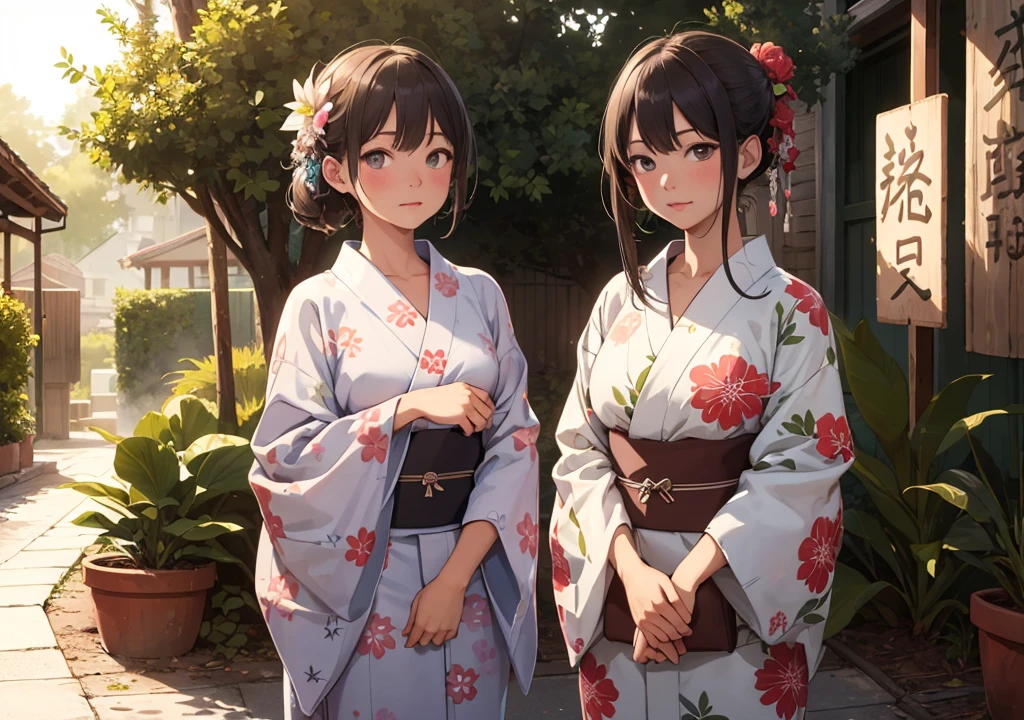 ((Highest quality)), ((masterpiece)), (detailed), lofi, One girl, yukata, summer
