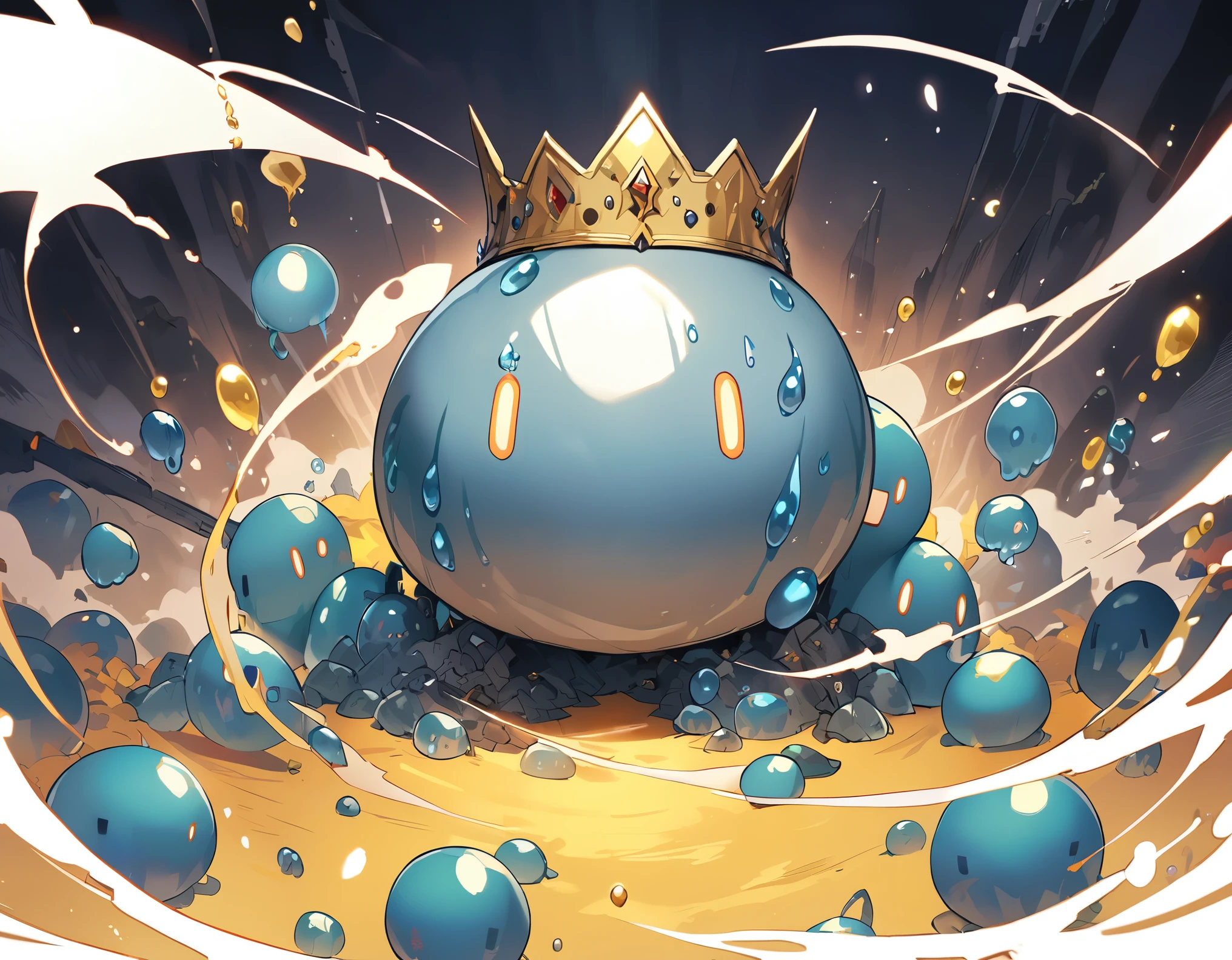 １A grey metal slime wearing a body crown,