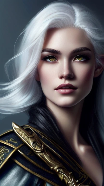a woman with white hair and a sword in her hand, extremely detailed artgerm, drow, drow ranger, dark elf, concept art | artgerm, artgerm detailed, style artgerm, wlop rossdraws, artgerm art, rossdraws 2. 5, artgerm comic, female drow elf