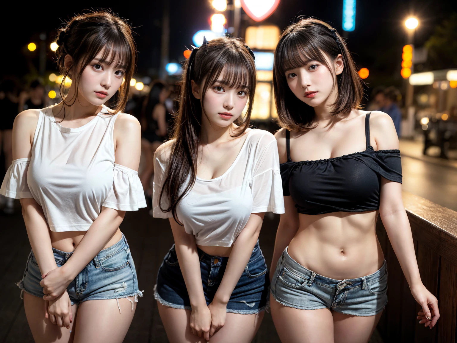belly t shirt, shorts